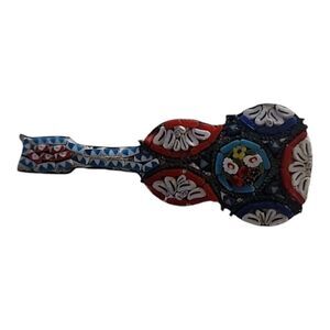 VINTAGE Micromosaic guitar brooch pin Italian Mid Century